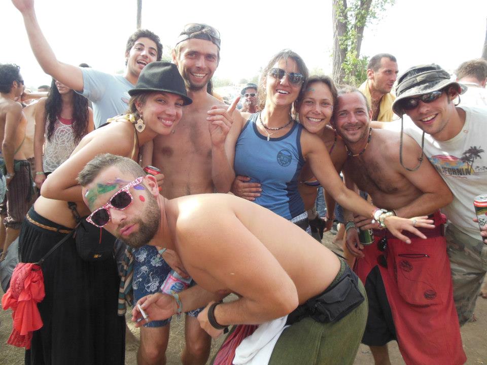 With friends at the 2012 Ozora Festival.